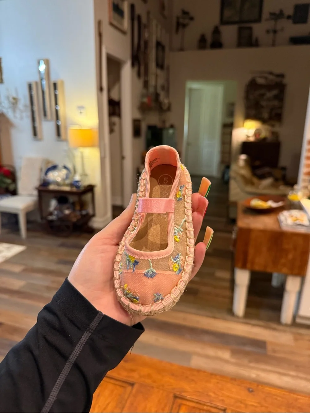 Girls Pink Floral Canvas Cat & Jack Espadrilles